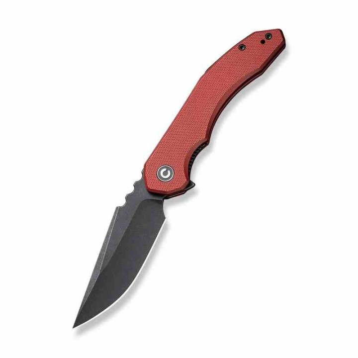 Couteau CIVIVI Bluetick Burgundy Manche G10 Lame Drop Point Acier 14C28N Blk IKBS Linerlock CLip CIVC230502 - Livraison Gratuite