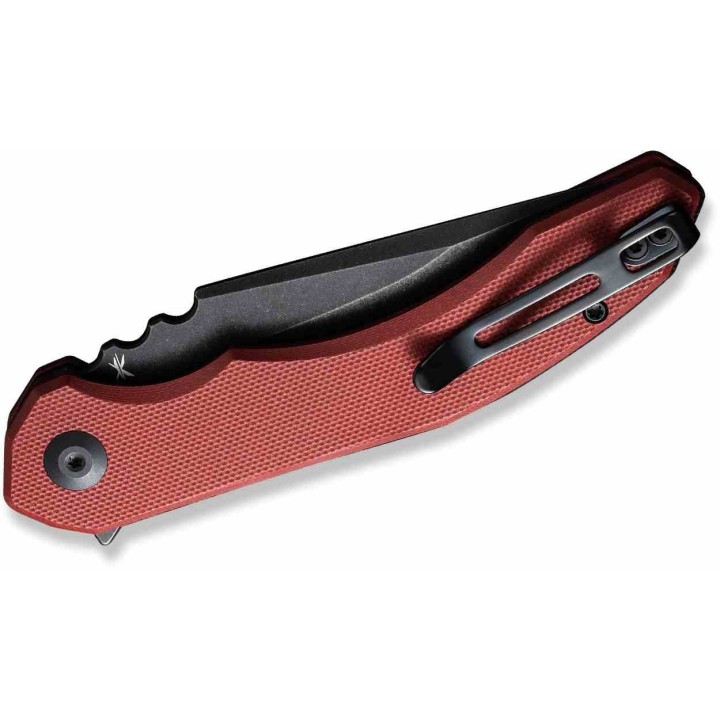 Couteau CIVIVI Bluetick Burgundy Manche G10 Lame Drop Point Acier 14C28N Blk IKBS Linerlock CLip CIVC230502 - Livraison Gratuite