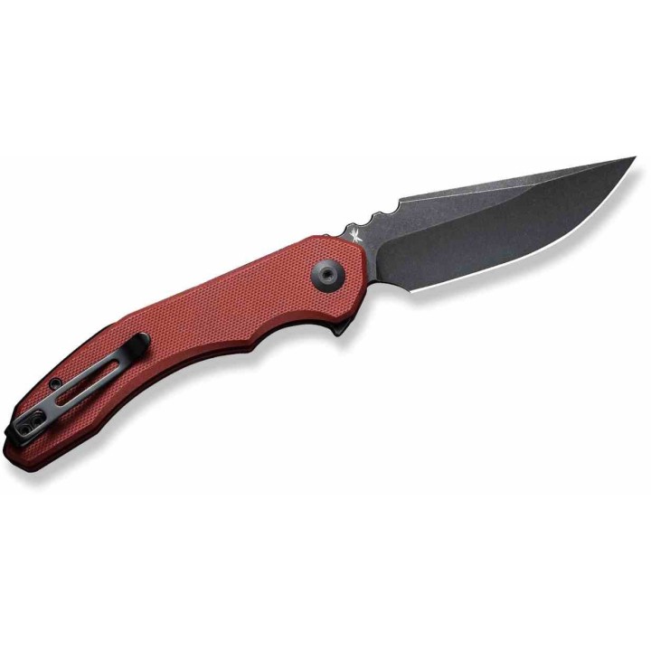 Couteau CIVIVI Bluetick Burgundy Manche G10 Lame Drop Point Acier 14C28N Blk IKBS Linerlock CLip CIVC230502 - Livraison Gratuite