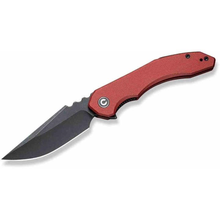 Couteau CIVIVI Bluetick Burgundy Manche G10 Lame Drop Point Acier 14C28N Blk IKBS Linerlock CLip CIVC230502 - Livraison Gratuite