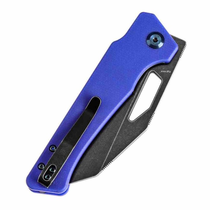 Couteau KANSEPT Egress Blue Manche G10 Lame Acier 14C28N Tanto Reverse BLK Linerlock Clip KT1033A2 - Livraison Gratuite