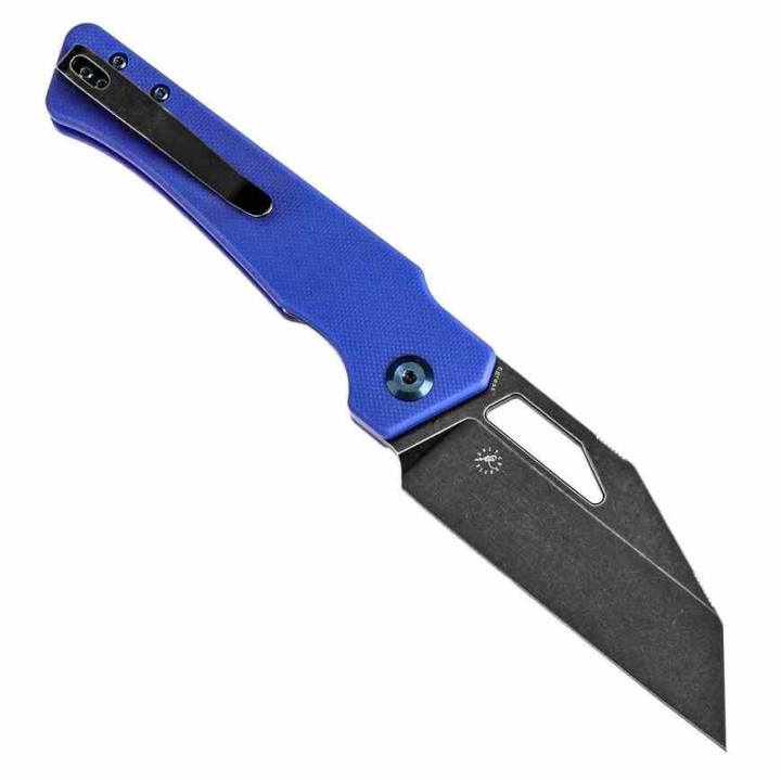 Couteau KANSEPT Egress Blue Manche G10 Lame Acier 14C28N Tanto Reverse BLK Linerlock Clip KT1033A2 - Livraison Gratuite