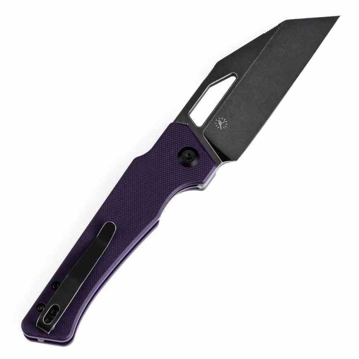 Couteau KANSEPT Egress Purple Manche G10 Lame Acier 14C28N Tanto Reverse BLK Linerlock Clip KT1033A3 - Livraison Gratuite