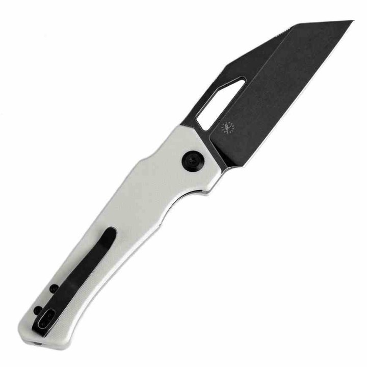 Couteau KANSEPT Egress White Manche G10 Lame Acier 14C28N Tanto Reverse BLK Linerlock Clip KT1033A4 - Livraison Gratuite
