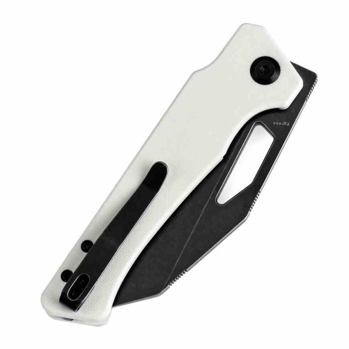 Couteau KANSEPT Egress White Manche G10 Lame Acier 14C28N Tanto Reverse BLK Linerlock Clip KT1033A4 - Livraison Gratuite