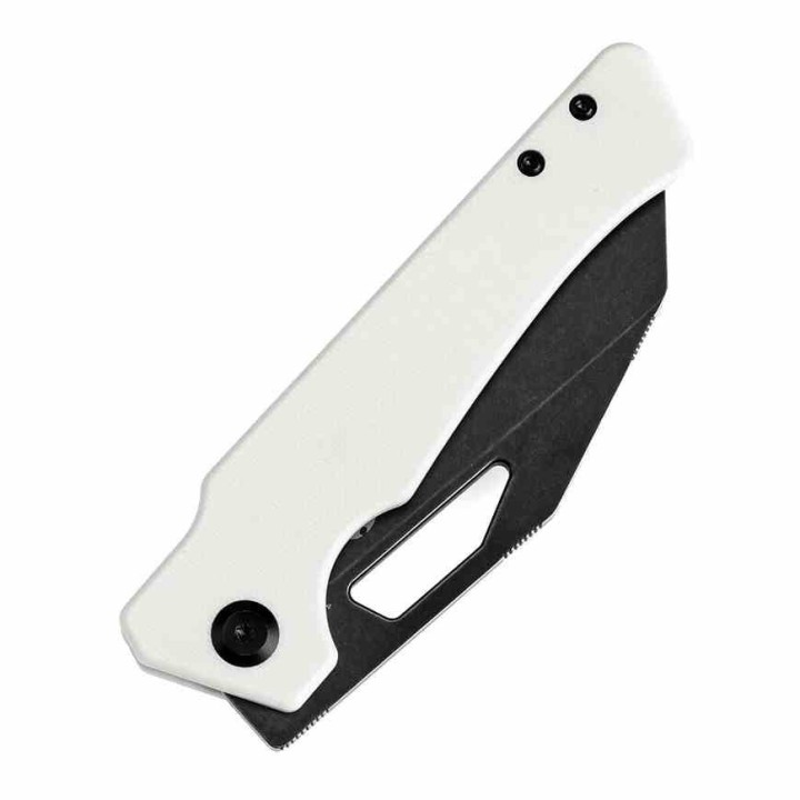 Couteau KANSEPT Egress White Manche G10 Lame Acier 14C28N Tanto Reverse BLK Linerlock Clip KT1033A4 - Livraison Gratuite