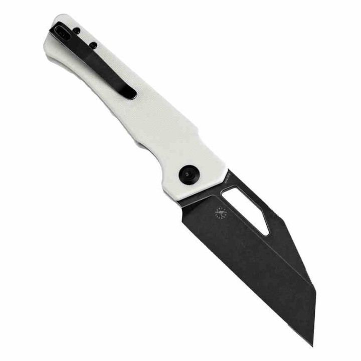 Couteau KANSEPT Egress White Manche G10 Lame Acier 14C28N Tanto Reverse BLK Linerlock Clip KT1033A4 - Livraison Gratuite