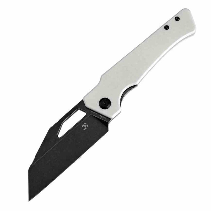Couteau KANSEPT Egress White Manche G10 Lame Acier 14C28N Tanto Reverse BLK Linerlock Clip KT1033A4 - Livraison Gratuite