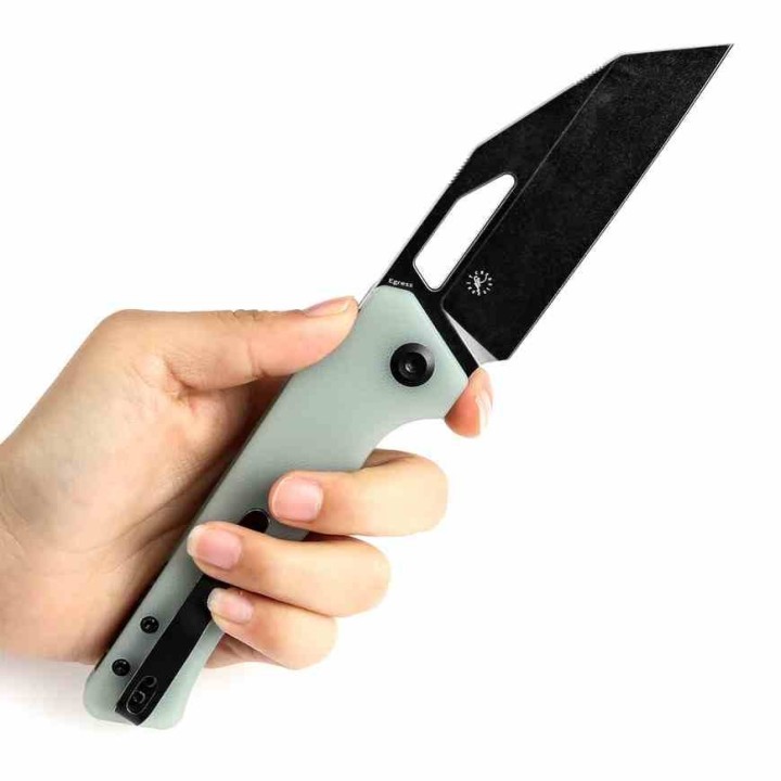 Couteau KANSEPT Egress Jade Manche G10 Lame Acier 14C28N Tanto Reverse BLK Linerlock Clip KT1033A6 - Livraison Gratuite