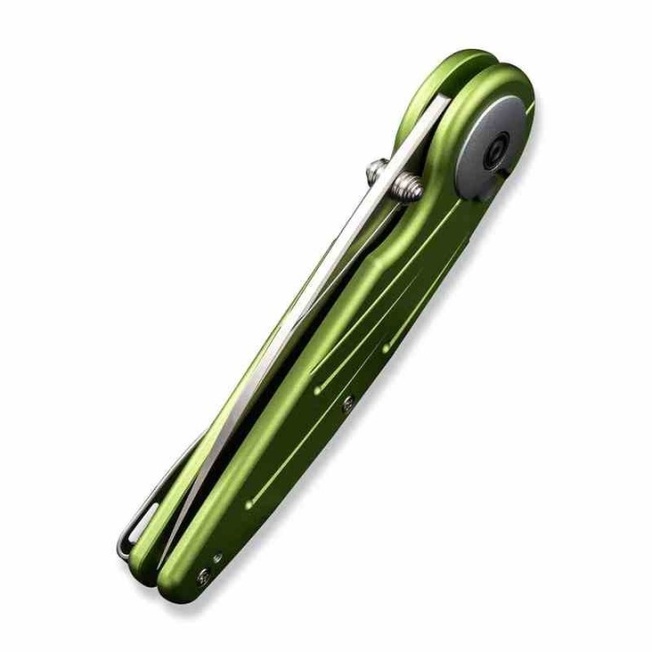 Couteau CIVIVI Starflare Green Manche Alu Lame Wharncliffe Acier Nitro-V Satin IKBS Button Lock CIVC230523 - Livraison Gratuite