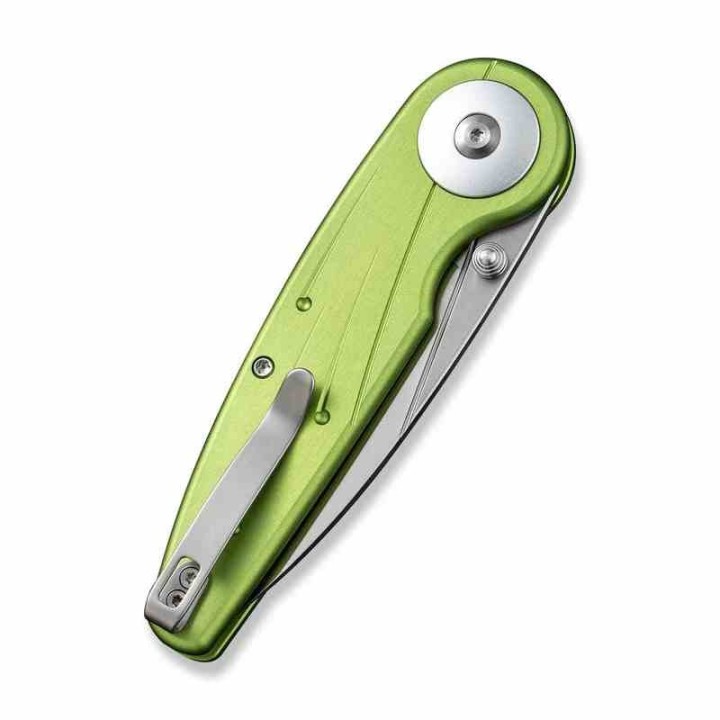 Couteau CIVIVI Starflare Green Manche Alu Lame Wharncliffe Acier Nitro-V Satin IKBS Button Lock CIVC230523 - Livraison Gratuite