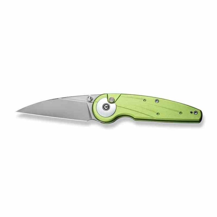 Couteau CIVIVI Starflare Green Manche Alu Lame Wharncliffe Acier Nitro-V Satin IKBS Button Lock CIVC230523 - Livraison Gratuite