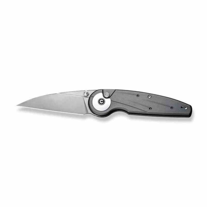Couteau CIVIVI Starflare Gray Manche Alu Lame Wharncliffe Acier Nitro-V Satin IKBS Button Lock CIVC230522 - Livraison Gratuite