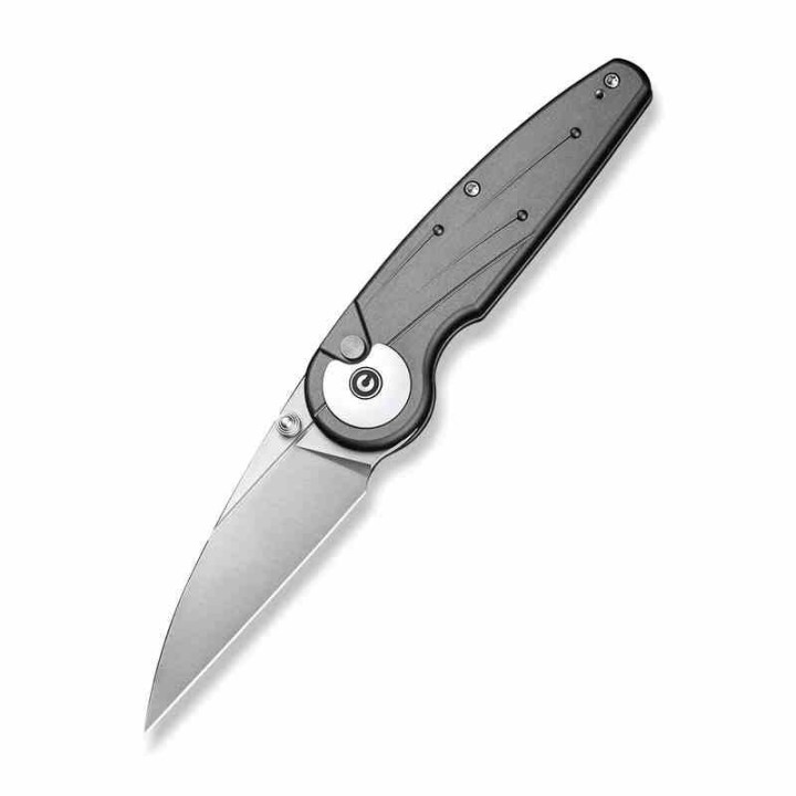 Couteau CIVIVI Starflare Gray Manche Alu Lame Wharncliffe Acier Nitro-V Satin IKBS Button Lock CIVC230522 - Livraison Gratuite