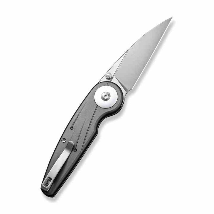 Couteau CIVIVI Starflare Gray Manche Alu Lame Wharncliffe Acier Nitro-V Satin IKBS Button Lock CIVC230522 - Livraison Gratuite