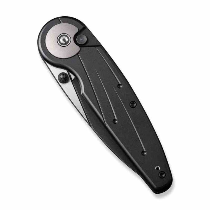 Couteau CIVIVI Starflare Black Manche Alu Lame Wharncliffe Acier Nitro-V Blk IKBS Button Lock CIVC230521 - Livraison Gratuite