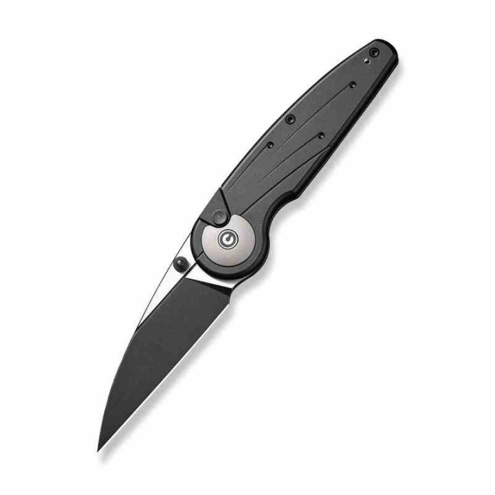 Couteau CIVIVI Starflare Black Manche Alu Lame Wharncliffe Acier Nitro-V Blk IKBS Button Lock CIVC230521 - Livraison Gratuite