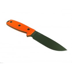 Couteau de Survie Esee Model 4 Plain Edge Manche Orange G-10 Acier 1095 Made In USA ES4PMBOD - Livraison Gratuite