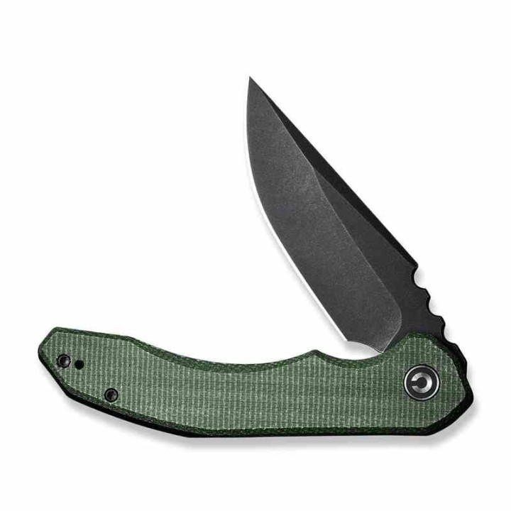 Couteau CIVIVI Bluetick Green Manche Micarta Lame Drop Point Acier 14C28N Blk IKBS Linerlock CIVC230503 - Livraison Gratuite