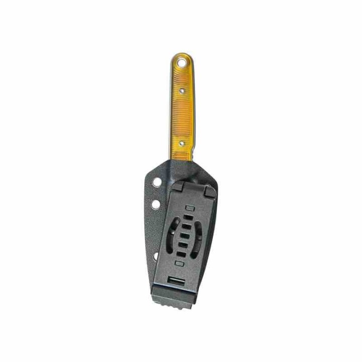 Couteau Kubey JL Fixie Yellow Manche Ultem Lame Beadblast Acier 14C28N Etui Kydex KUB356C - Livraison Gratuite