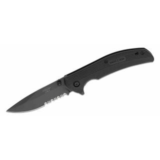 Couteau Tactical Bear & Son Sideliner Lame Acier 440 Combo Edge Manche Black Zytel Linerlock USA BC778BSR - Livraison Gratuite