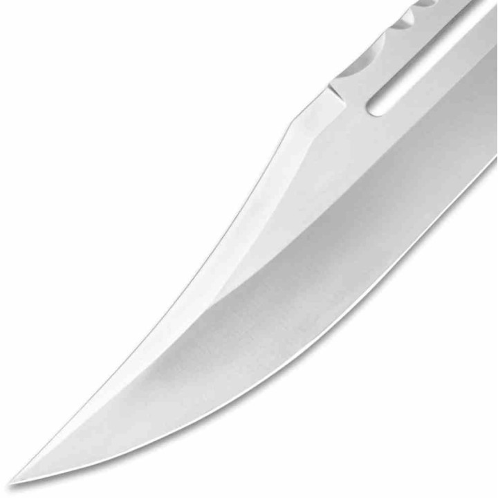 Couteau Rambo Hibben III Bowie Lame Acier 7Cr13 Manche Bois Etui Cuir UC3599 - Livraison Gratuite