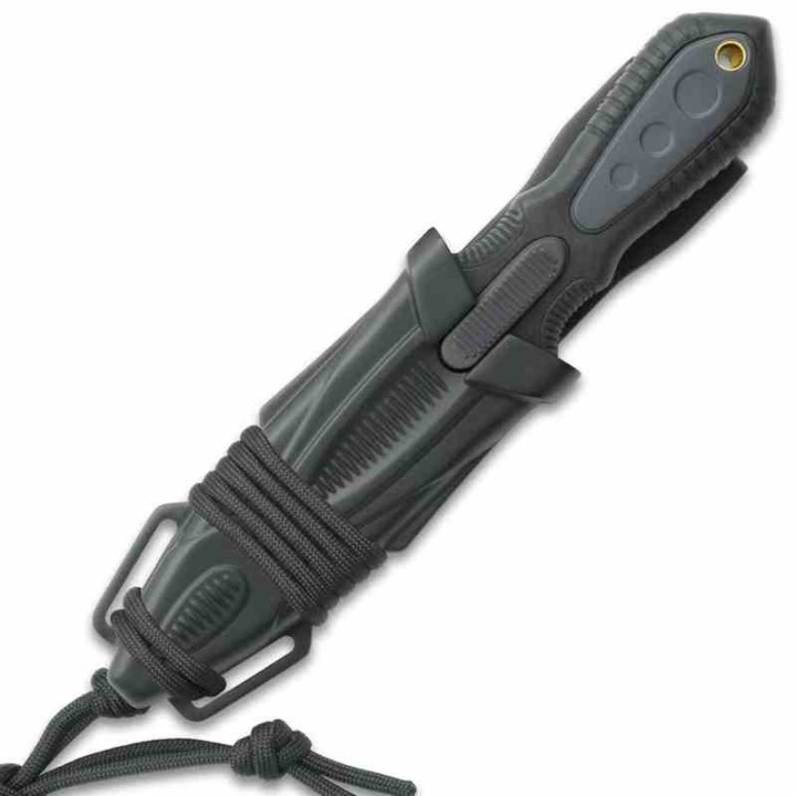 Dague United Cutlery Combat Sub Commander Lame Acier 3Cr13 Manche TPR Etui Abs UC3246 - Livraison Gratuite