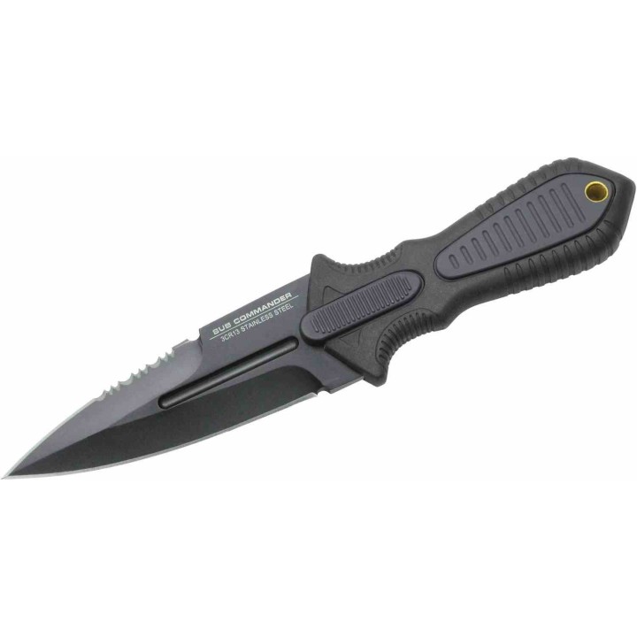 Dague United Cutlery Combat Sub Commander Lame Acier 3Cr13 Manche TPR Etui Abs UC3246 - Livraison Gratuite