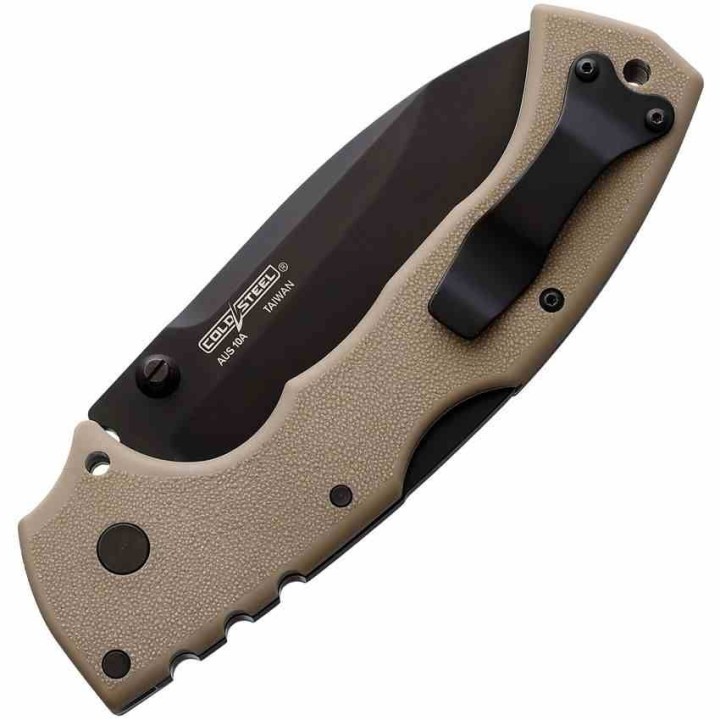 Couteau Cold Steel 4-Max Scout Desert Tan Lame Acier AUS-10A BLK Manche Griv-Ex Lockback CS62RQDTBK - Livraison Gratuite
