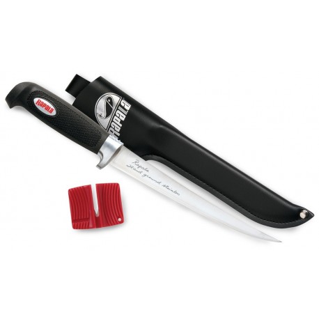 Couteau Rapala Soft Grip Fillet Acier Carbone/Inox Etui Similicuir + Affuteur Made In Finland NK03016 - Livraison Gratuite
