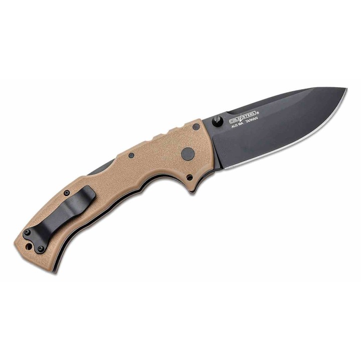 Couteau Cold Steel 4-Max Scout Desert Tan Lame Acier AUS-10A BLK Manche Griv-Ex Lockback CS62RQDTBK - Livraison Gratuite