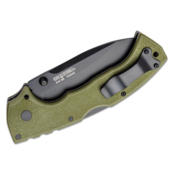 Couteau Cold Steel 4-Max Scout OD Green Lame Acier AUS-10A Black Manche Griv-Ex Lockback CS62RQODBK - Livraison Gratuite