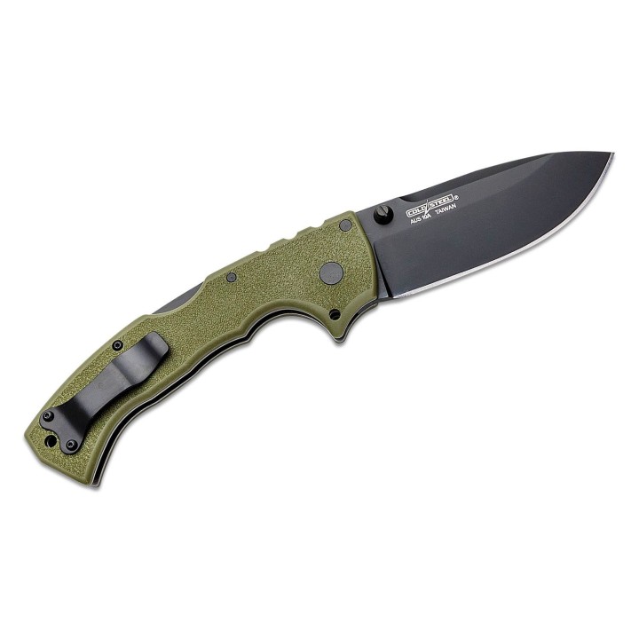 Couteau Cold Steel 4-Max Scout OD Green Lame Acier AUS-10A Black Manche Griv-Ex Lockback CS62RQODBK - Livraison Gratuite