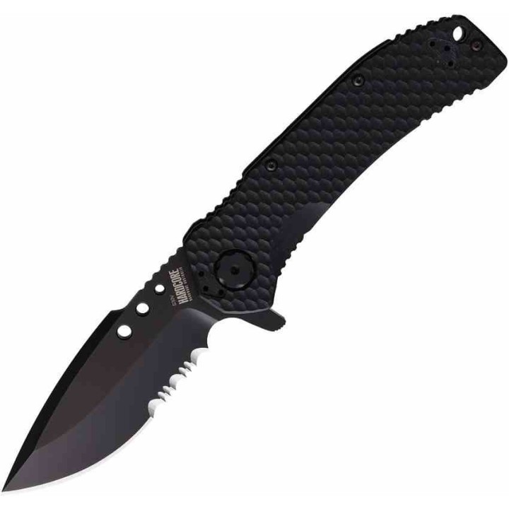 Couteau Halfbreed Blades MILSPEC Lame Acier S30VN Drop Point Combo Edge Manche G10 Framelock HBBMILF02PS - Livraison Gratuite