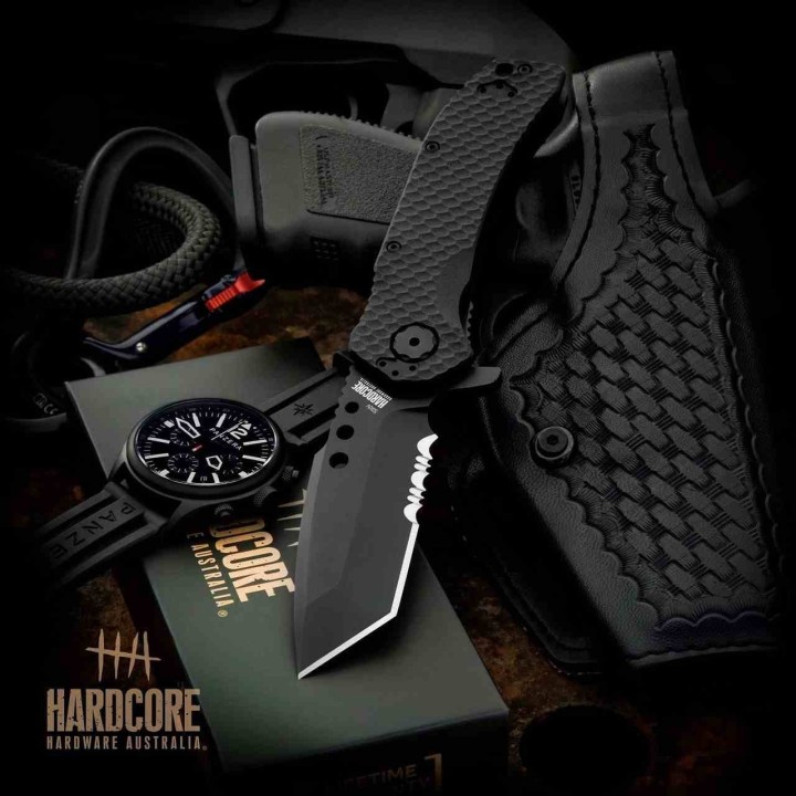 Couteau Halfbreed Blades MILSPEC Lame Acier S30VN Tanto Serr Manche G10 Framelock Clip HBBMILF03PS - Livraison Gratuite