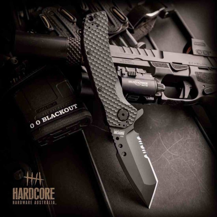 Couteau Halfbreed Blades MILSPEC Lame Acier S30VN Tanto Serr Manche G10 Framelock Clip HBBMILF03PS - Livraison Gratuite