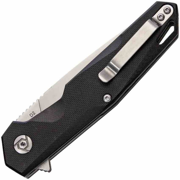 Couteau CH Knives Black Manche G10 Lame Acier D2 IKBS Linerlock Clip CH1047BK - Livraison Gratuite