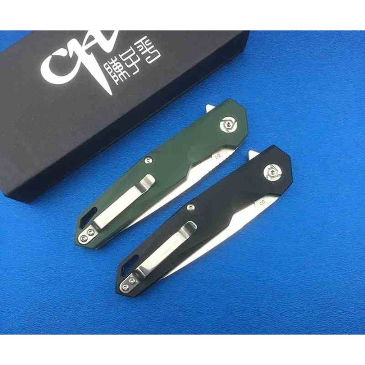 Couteau CH Knives Black Manche G10 Lame Acier D2 IKBS Linerlock Clip CH1047BK - Livraison Gratuite