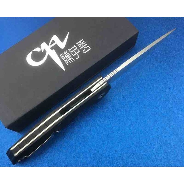 Couteau CH Knives Black Manche G10 Lame Acier D2 IKBS Linerlock Clip CH1047BK - Livraison Gratuite