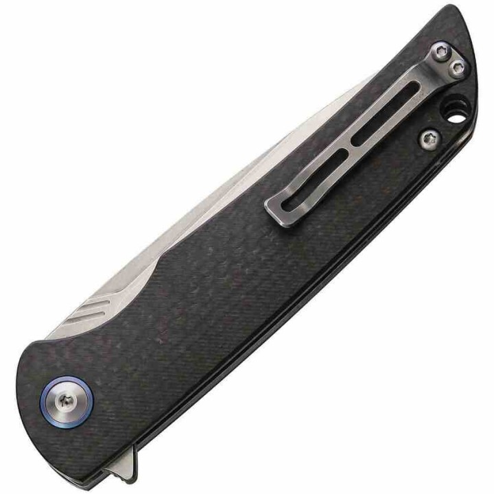 Couteau CH Knives FCarbone/G10 Lame Acier VG10 IKBS Linerlock Clip CH3510 - Livraison Gratuite