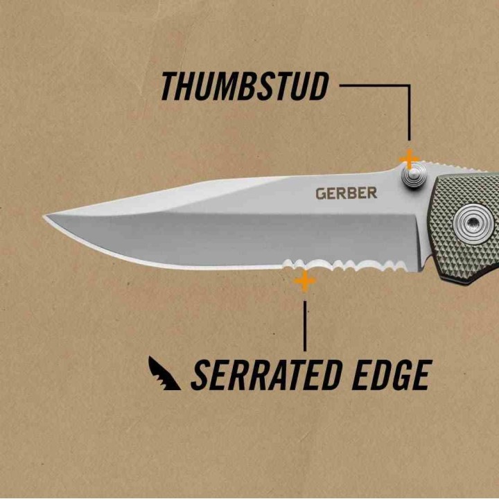 Couteau Gerber Harsey Air Ranger Serrated Lame Acier Carbone Manche Alu Linerlock Clip G45860 - Livraison Gratuite