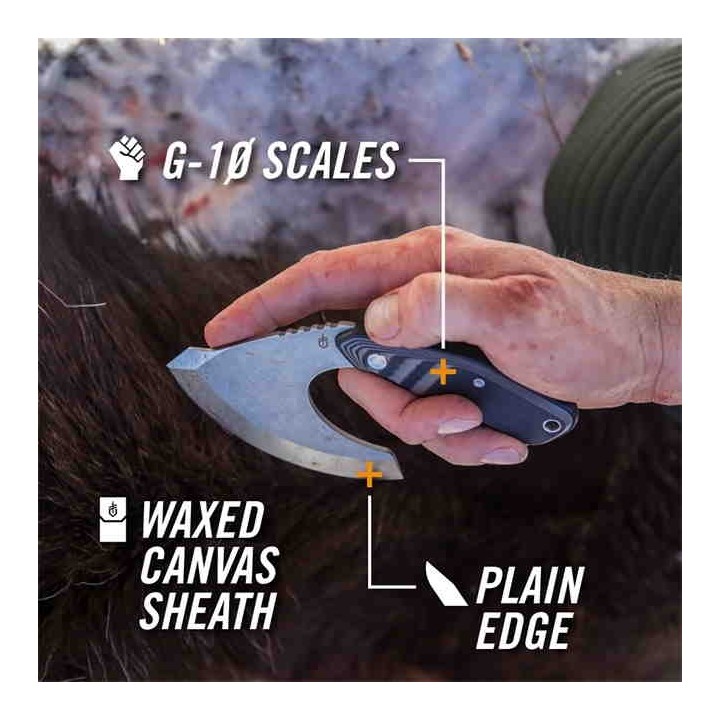 Couteau Gerber Downwind Ulu Gray Lame Acier 7Cr17MoV Manche G10 Etui Canvas G3936 - Livraison Gratuite