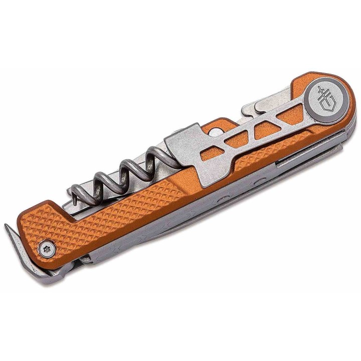Couteau Gerber Armbar Cork Multi-Function Lame Ciseaux Tire Bouchons Manche Orange Acier G3564 - Livraison Gratuite