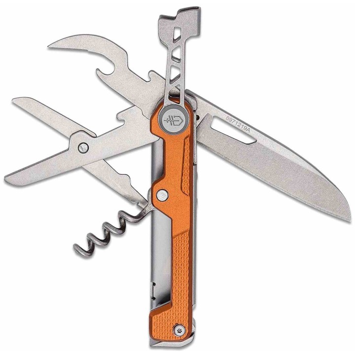 Couteau Gerber Armbar Cork Multi-Function Lame Ciseaux Tire Bouchons Manche Orange Acier G3564 - Livraison Gratuite