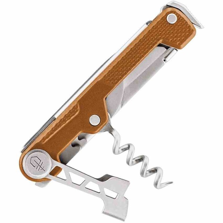 Couteau Gerber Armbar Cork Multi-Function Lame Ciseaux Tire Bouchons Manche Orange Acier G3564 - Livraison Gratuite
