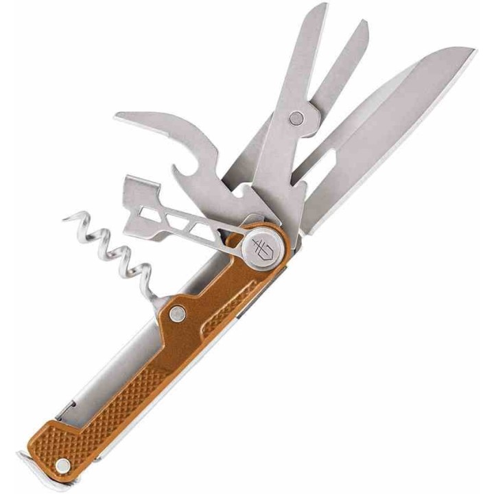 Couteau Gerber Armbar Cork Multi-Function Lame Ciseaux Tire Bouchons Manche Orange Acier G3564 - Livraison Gratuite