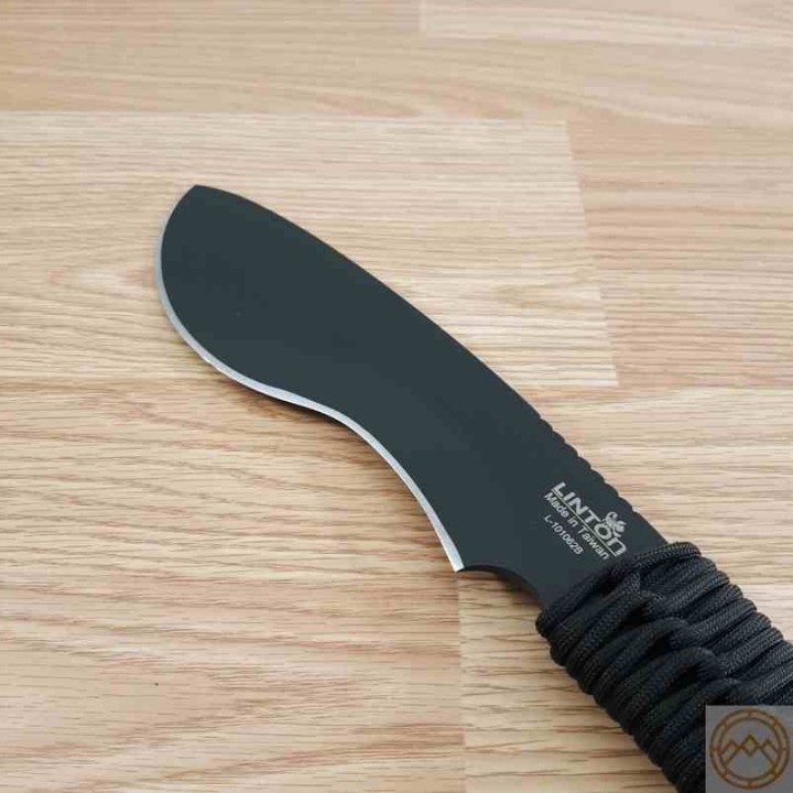 Couteau Linton Cutlery Machette Black Lame Acier Inox Manche ParaCorde Etui Nylon L101062B - Livraison Gratuite