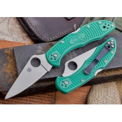 Couteau Spyderco Delica Flat Ground Green Acier VG-10 Manche FRN Made In Japan SC11FPGR - Livraison Gratuite