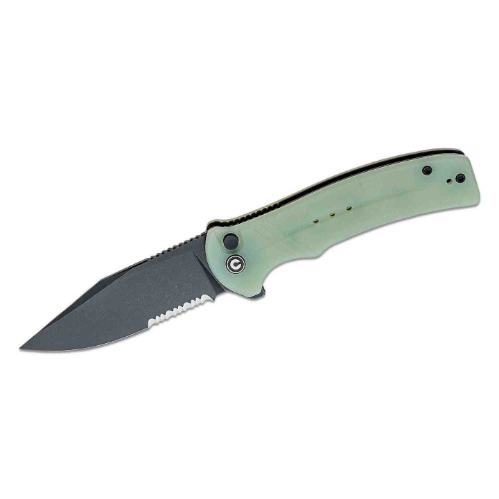 Couteau CIVIVI Cogent Jade Button Lock Manche G10 Lame Acier 14C28N Part Serr IKBS Clip CIVC20038E3 - Livraison Gratuite