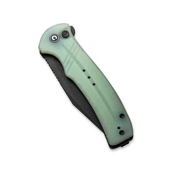 Couteau CIVIVI Cogent Jade Button Lock Manche G10 Lame Acier 14C28N Part Serr IKBS Clip CIVC20038E3 - Livraison Gratuite